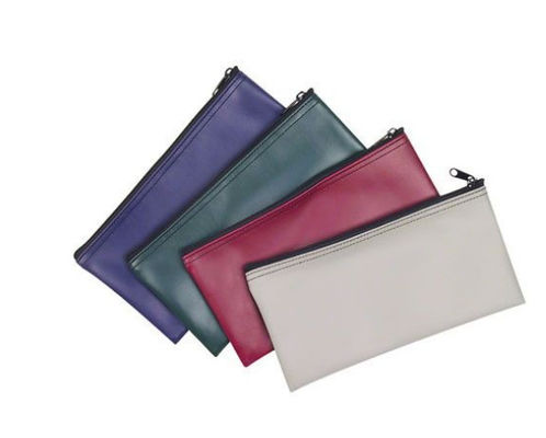Bolsas de zíper personalizáveis disponíveis em vários tamanhos feitas de PVC e couro, adequadas para depósito de dinheiro