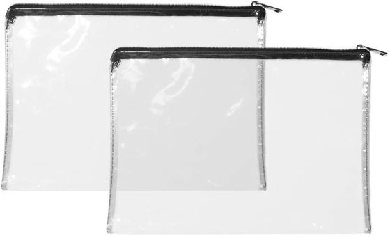O PVC transparente do malote reciclável do dinheiro do zíper 12x8.7inch ensaca com zíper