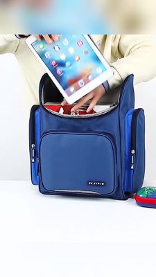 Saco de mochila à prova de choque escolar à prova d'água 600D poliéster Nylon PU couro