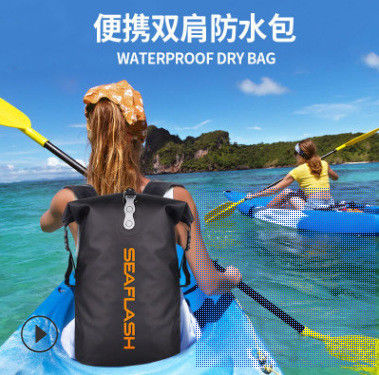 Saco de praia de telha de PVC IP65 impermeável Mochila de praia Amazon Vendas quentes Fábrica Área exterior Mochila de praia impermeável Para caminhadas Natação Mochila de praia