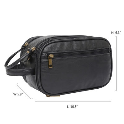 Vendas Quentes Homens Toiletry Kits impermeável PU material de couro de viagem Zipper Saco