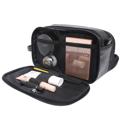 Vendas Quentes Homens Toiletry Kits impermeável PU material de couro de viagem Zipper Saco