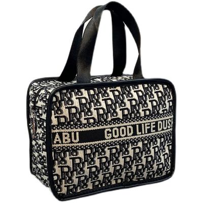 Amazon Cotton Fabric With Lining 210D Makeup Storage Case para viagens