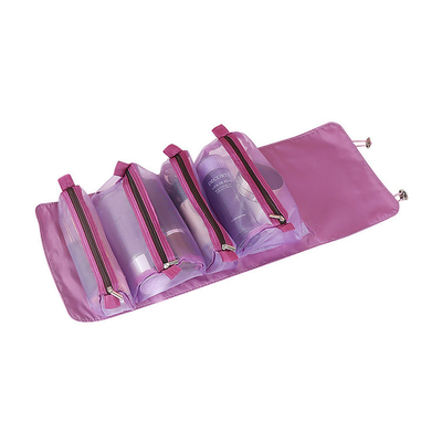 Quatro em um armazenamento portátil da escova da composição do curso de Mesh Folding Makeup Wash Bag