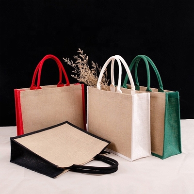 Revestimento do PE de Tote Bags do mantimento da compra da juta de serapilheira da laminação reusável