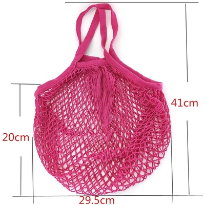 Algodão lavável reusável Mesh String Short Handle dos sacos de mantimento do vegetal de fruto