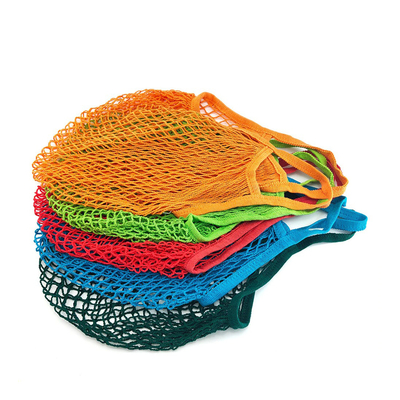 Algodão lavável reusável Mesh String Short Handle dos sacos de mantimento do vegetal de fruto
