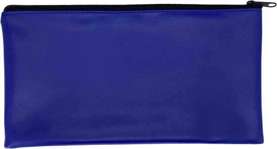 Saco com Zíper para Depósito de Segurança do Blue Bank, Exterior em Couro Sintético Revestido de Vinil Resistente à Água com Forro Interno Macio. Para Armazenamento de Dinheiro, Cheques, Moedas e muito mais. 11x6 polegadas