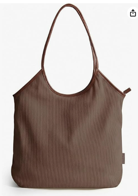 Bolsa Tote de Veludo Cotelê para Mulheres com Zíper, Bolsa de Ombro Casual, Bolsa de Viagem Leve, Bolsa Hobo com Alças de Couro PU, Bolsa de Praia para Viagem, Compras, Campus
