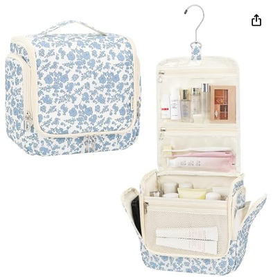 Saco de higiene pendurado para homens, saco de maquiagem para viagens para mulheres, saco organizador de produtos de higiene azul grande resistente à água Kit de barbear Dopp Saco de chuveiro Saco de higiene de banheiro, Itens essenciais de viagem